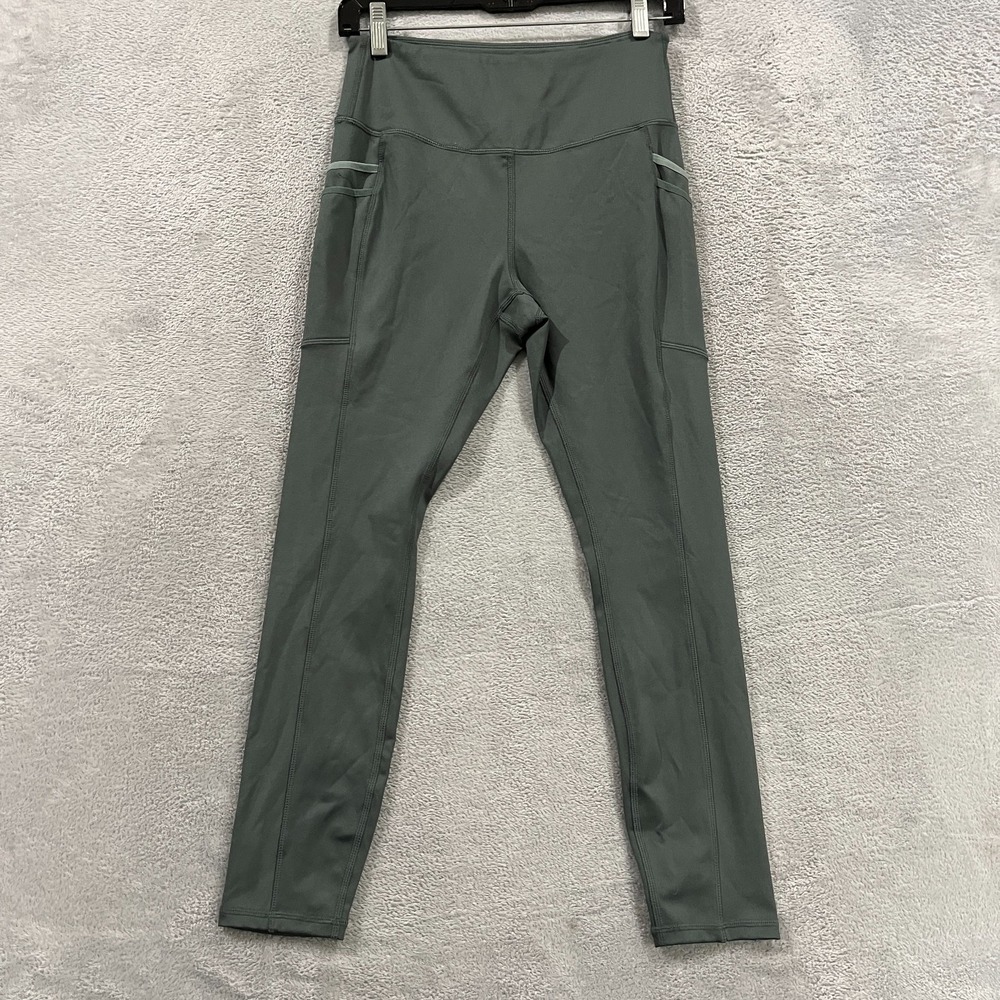 LegEnd Yoga Leggings Womens Medium Green High Rise Stretch Athletic Fit Pull On